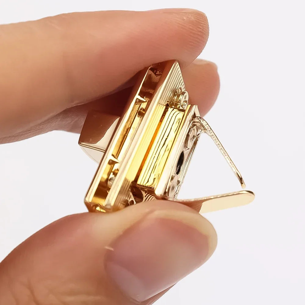 Cierre Metálico Cuadrado para Bolsos | Broche Giratorio para DIY y Manualidades en Cuero