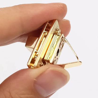 Cierre Metálico Cuadrado para Bolsos | Broche Giratorio para DIY y Manualidades en Cuero