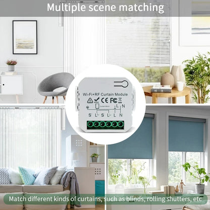 Interruptor de Cortina Inteligente WiFi Tuya Persiana Enrollable Control Remoto RF433MHz para la Aplicación Smart Life Compatible con Google Home Alexa