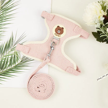 Conjunto de Arnés y Correa para Conejo, Chaleco Acolchado para Mascotas, Accesorios Lindos para Caminar al Aire Libre