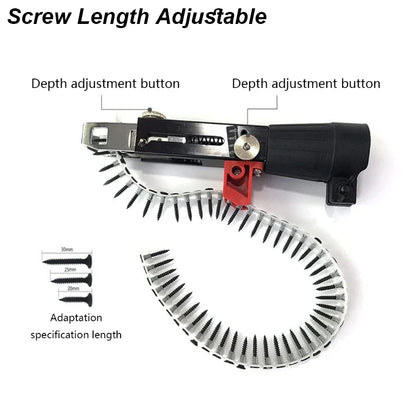 Adaptador Automático para Atornillador Cadena de Clavos - Taladro Eléctrico para Carpintería, Tornillo de Alimentación Automática, Herramienta Eléctrica