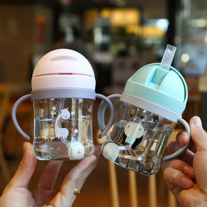 Taza de Alimentación para Bebé 250ml con Pajita, Taza de Entrenamiento para Niños, Botella de Bebida para Aprender a Beber