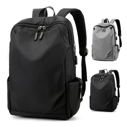 Mochila Escolar Masculina Impermeable de Nylon, con Carga USB, Mochila para Laptop y Gran Capacidad para Libros y Viajes