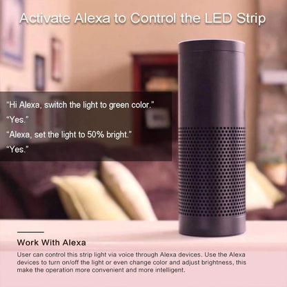 Luz LED RGB Bajo Gabinete DC12V Tuya WIFI Regulable con Control Remoto para Navidad, Cocina, Muebles Decorativos para Alexa y Google Home