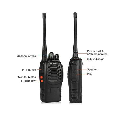 10PCS Walkie Talkie Baofeng 888S UHF 400-470MHz | Radio Bidireccional 5W Profesional de Largo Alcance para Seguridad