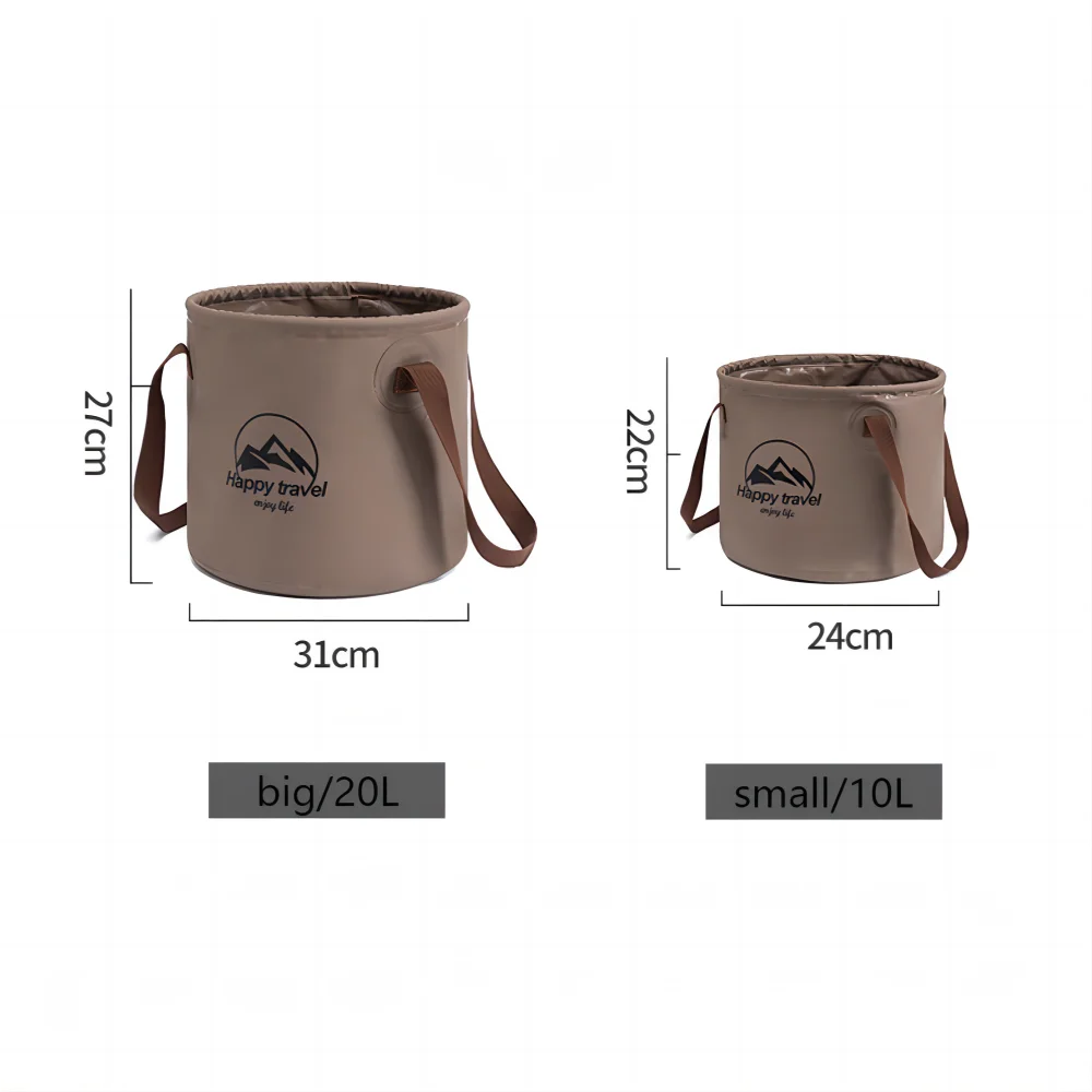 Cubo Plegable de PVC para Exteriores, Bolsa de Agua Portátil Multifuncional para Viaje, Pesca, Camping, Cesta de Almacenamiento