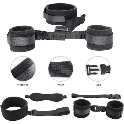 Juego de Esposas Ajustables y Antifaz para Adultos - Set BDSM para Mujeres y Parejas, Collar Erótico y Restricción Sensual - Juguetes Sexuales Sin Vibrador