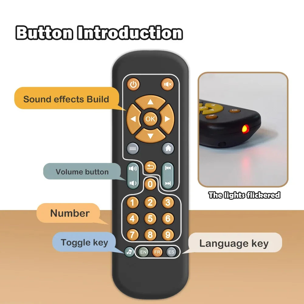 Control Remoto de Juguete para Bebé con Música y Luces, Juguete Sensorial para Niños de 1 a 3 Años