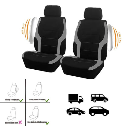 Funda de Asiento Universal AUTO PLUS - Grises, Compatibles con Airbags, Espuma de 2mm para Autos, SUVs, Camiones y Furgonetas