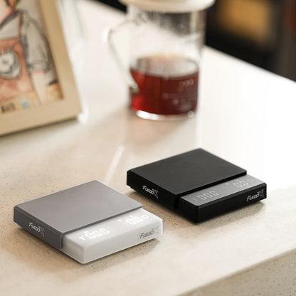 Báscula para Café Fuego Kitchen con Temporizador, Báscula Digital Recargable de Alta Precisión 0.1g, 3 Modos para Goteo y Espresso, Regalo para Baristas