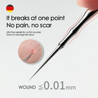 Extractor de Puntos Negros y Herramienta para Eliminar Acné - Agujas, Pinzas y Limpiador Profundo para una Piel Libre de Impurezas