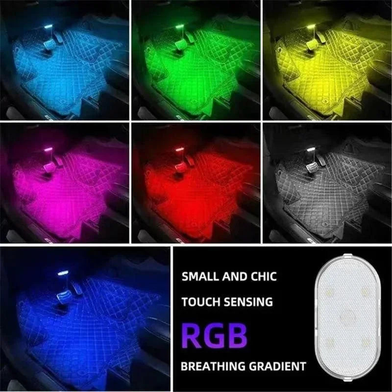Luces LED Inalámbricas para Interior de Coche | Luz de Acento de Neón Automotriz Recargable por USB