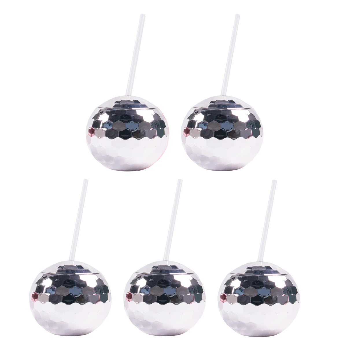 Vasos de bola de discoteca con pajitas, decoración festiva para bodas y despedidas de soltera, tazas de cóctel y suministros para piscina, 5/8 piezas