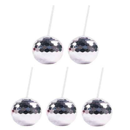 Vasos de bola de discoteca con pajitas, decoración festiva para bodas y despedidas de soltera, tazas de cóctel y suministros para piscina, 5/8 piezas