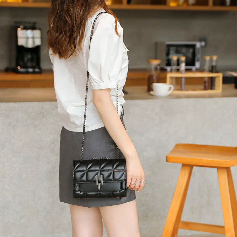 Bolso cruzado con cadena para mujer, bandolera de un solo hombro, estilo cruzado diagonal