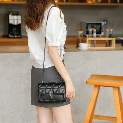 Bolso cruzado con cadena para mujer, bandolera de un solo hombro, estilo cruzado diagonal