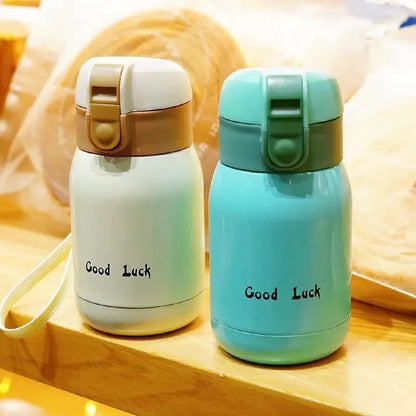 Mini Termo Portátil Cute Goodluck - Pequeño y Creativo, Botella de Agua de Bolsillo con Aislamiento, 1 o 2 Piezas