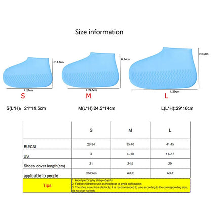 Cubiertas de Zapatos Impermeables Reutilizables de Silicona para Lluvia, Accesorios para Zapatos de Lluvia al Aire Libre, Cubrezapatos para Caminar, 1 Pa