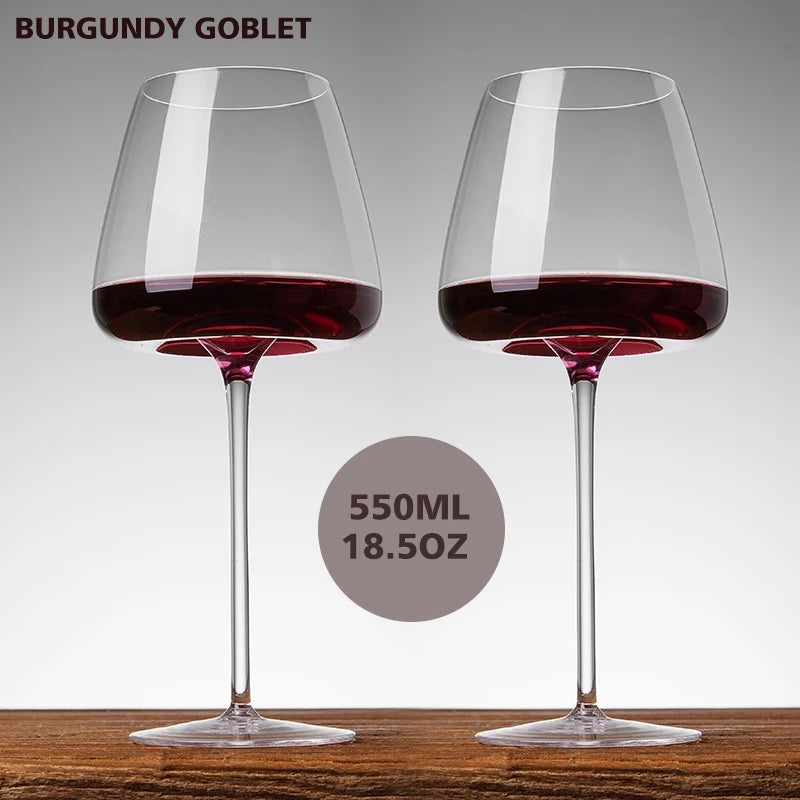 Copas de Vino de Cristal Hechas a Mano | Elegantes Copas Ultra Finas para Degustación de Vinos y Champagne