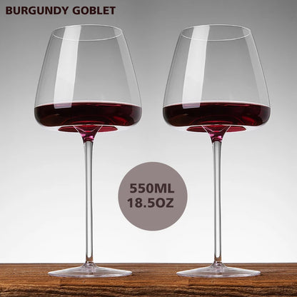 Copas de Vino de Cristal Hechas a Mano | Elegantes Copas Ultra Finas para Degustación de Vinos y Champagne