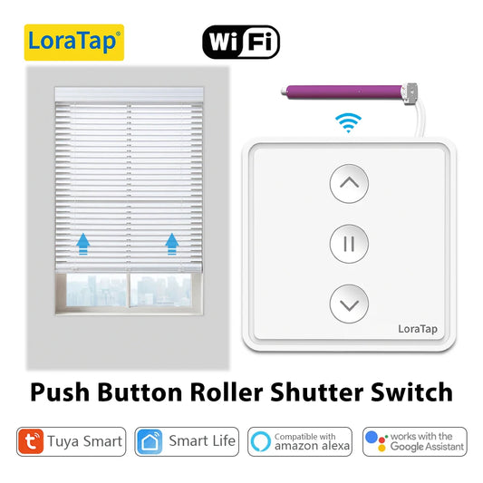 Interruptor de Cortinas Eléctricas LoraTap Tuya | Control de Persianas por Voz con Alexa y Google Home