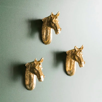 Tiradores de muebles con forma de cabeza de caballo, pomos de cajón de estilo retro en negro y gris, tiradores de aleación de zinc para armarios y cajones