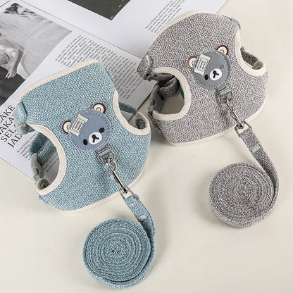 Conjunto de Arnés y Correa para Conejo, Chaleco Acolchado para Mascotas, Accesorios Lindos para Caminar al Aire Libre