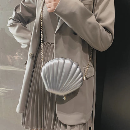 Bolso de Hombro para Mujer con Cadena y Conchas, Bolsito Pequeño de Lentejuelas, Monedero con Cremallera, Bolsito Cruza Cuerpo para Teléfono y Dinero