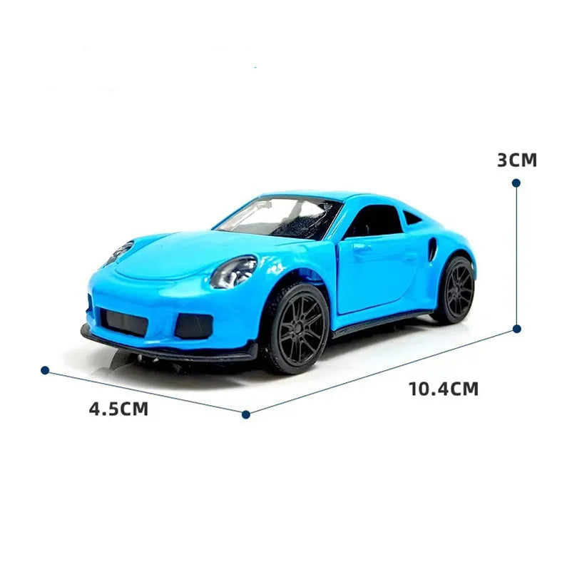Coche de Metal Diecast 1:43 Modelo Deportivo con Puertas Abiertas, Juguete Pull-Back para Niños, Adorno de Automóvil