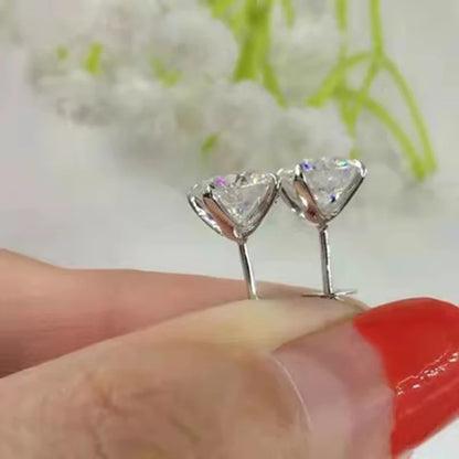Pendientes de moissanita de Color D para mujer y niña, aretes de plata de ley 0,5, Piercing brillante, joyería fina, 925-1 quilate