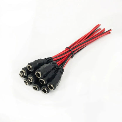 Cable de Alimentación Pigtail 12V DC para Cámara CCTV, 10 Piezas, Conector Macho y Hembra 5.5*2.1 mm