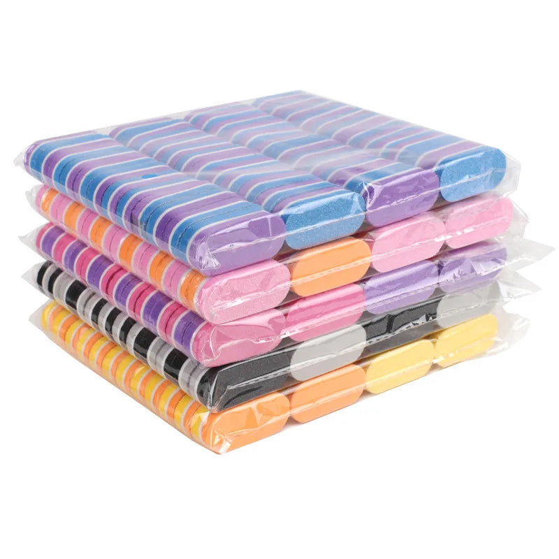 Juego de Limas de Uñas Mini - 10/20/40 Piezas de Bloques de Esponja Doble Color para Manicura y Pedicura - Herramientas de Gel y Accesorios