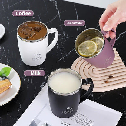 Taza Térmica de Acero Inoxidable 350ml con Asa - Taza de Café con Aislamiento al Vacío y Tapa Hermética