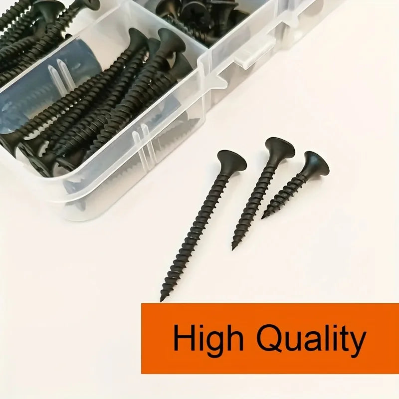 Set de Tornillos Autoperforantes M3.5 de Cabeza Countersunk Negra - Tornillos de Alta Resistencia para Tablero de Yeso