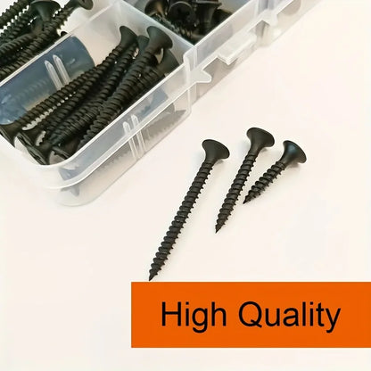 Set de Tornillos Autoperforantes M3.5 de Cabeza Countersunk Negra - Tornillos de Alta Resistencia para Tablero de Yeso