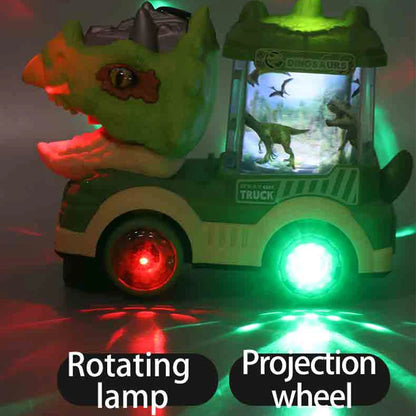 Coche Eléctrico de Dinosaurio con Luces y Música – Juguete Interactivo de Triceratops y Tiranosaurio Rex | Regalo Ideal para Niños