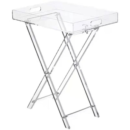 Mesa de Centro Plegable de Acrílico Nórdico, Mesa Pequeña Transparente, Escritorio Lateral para Hogar y Balcón
