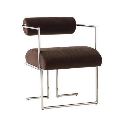 Silla de comedor de diseño minimalista para sala de estar, sillón moderno y simple de acero inoxidable, respaldo creativo para el hogar, silla medieval de ocio