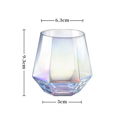 Vaso Transparente Hexagonal de 300ml - Vaso Colorido para Agua, Leche, Jugo, Bebidas y Vino, Ideal para Cocina y Hogar