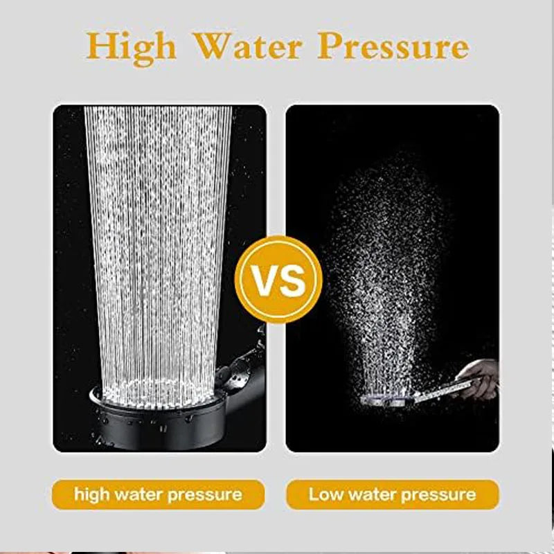 Cabezal de Ducha Negro de Alta Presión | Ahorro de Agua y Antióxido | Ducha de Mano para Baño InteligenteCabezal de Ducha Negro de Alta Presión | Ahorro de Agua y Antióxido | Ducha de Mano para Baño Inteligente
