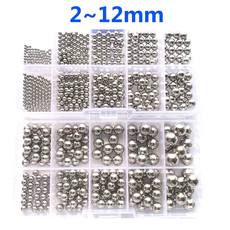 Bolas de Acero Inoxidable 304 - 150/400/520 Piezas de Pelotas para Lanzador de Canicas, Diámetro de 2mm a 12mm