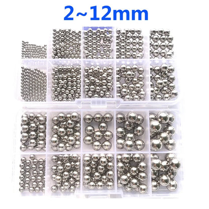 Bolas de Acero Inoxidable 304 - 150/400/520 Piezas de Pelotas para Lanzador de Canicas, Diámetro de 2mm a 12mm