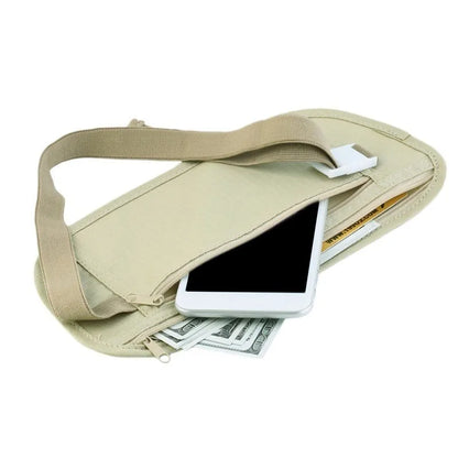 Cinturón de Seguridad Invisible para Viaje - Bolsa de Cintura Oculta para Dinero, Pasaporte y Artículos de Valor, Banda de Seguridad para Viajes