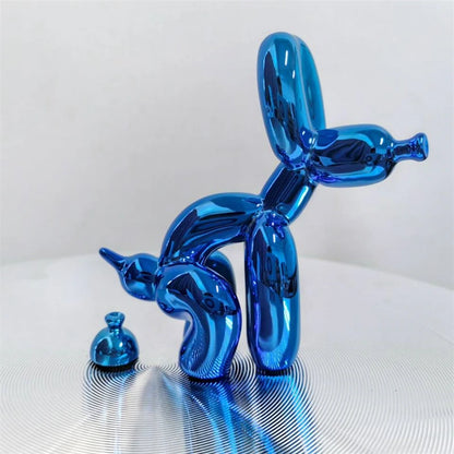 Escultura de Perro Globo de Resina - Adorable Estatua de Cachorro para Decoración del Hogar y Oficina