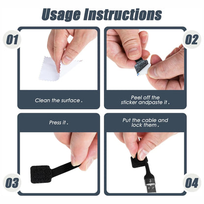 Cintas de Velcro Reutilizables Organizador de Cables Autoadhesivas Ajustables para Gestión de Escritorio