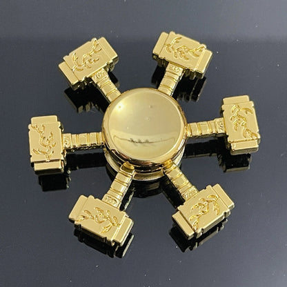 Spinner de Dedo Fresco de Metal para Niños y Adultos - Juguete de Descompresión para Aliviar el Estrés en Color Latón Antiguo