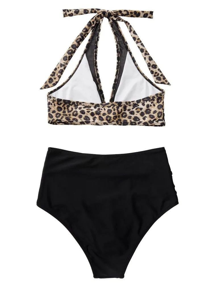 High Waist Bikini Set Sexy Push Up Swimsuit Women Black Beachwear Tummy Control Swimwear Adjustable Bathing Suit Bikinis 2024
