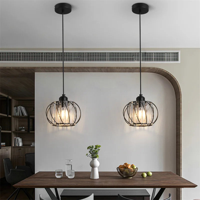Lámpara de Araña LED de Cristal Creativa, Colgante para Interior, Lámpara de Techo para Cocina y Decoración del Hogar