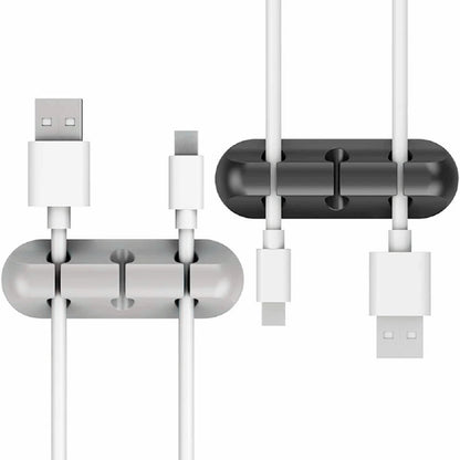 Organizador de Cables USB de Silicona - Clips de Gestión para Escritorio, Soporte para Cables de Ratón y Auriculares