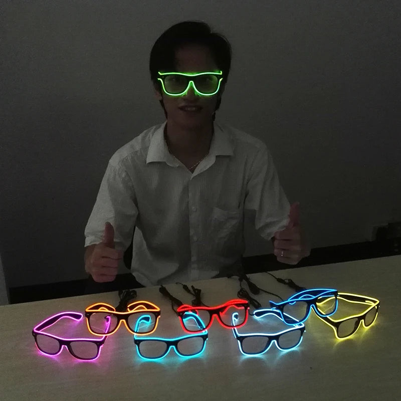 Gafas Luminosas LED con 3 Modos - Gafas Fluorescentes para Fiestas, Halloween y Navidad